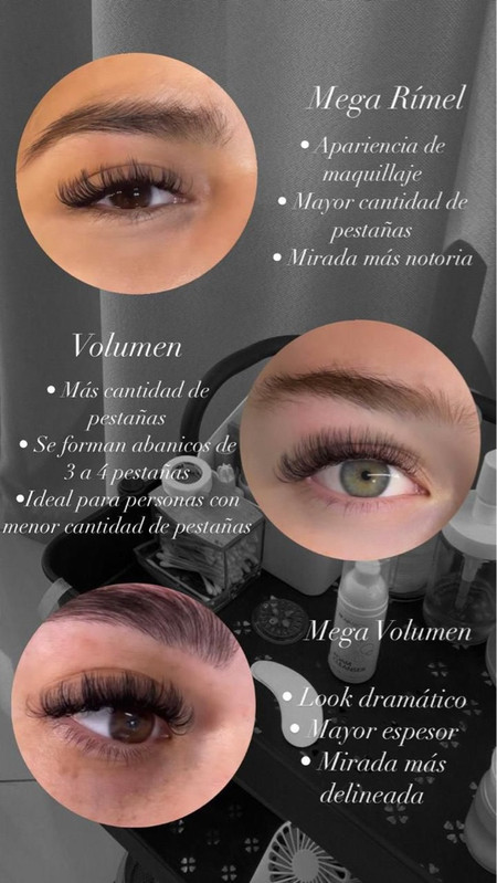 Extensiones de pestañas con volumen