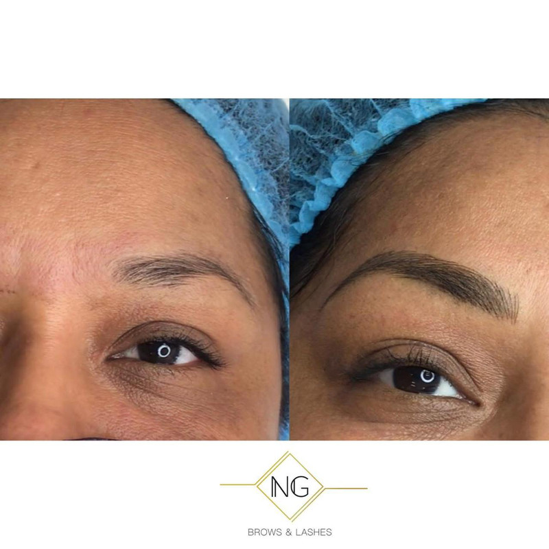 Resultado de micropigmentación — microblading antes y después